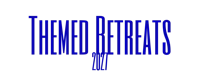 the theme retreats logo on a black background