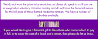 a purple background with a message that says, don't pay the price