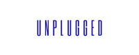 the word unplugged in blue on a black background