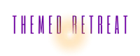 the theme retreat logo on a black background