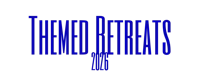 the theme retreats logo on a black background